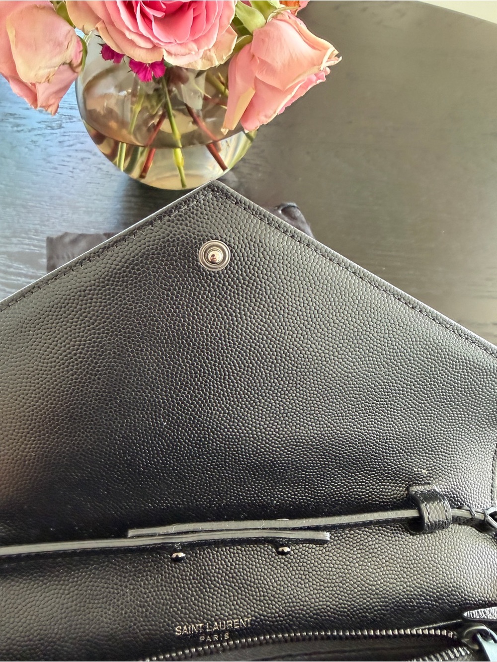 **LIKE NEW Saint Laurent Black Wallet-On-Chain - Picture 10 of 12